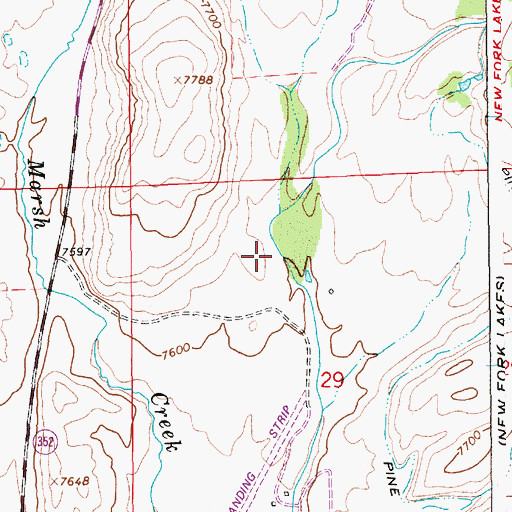 Topographic Map of Alexander Family Cemetery, WY