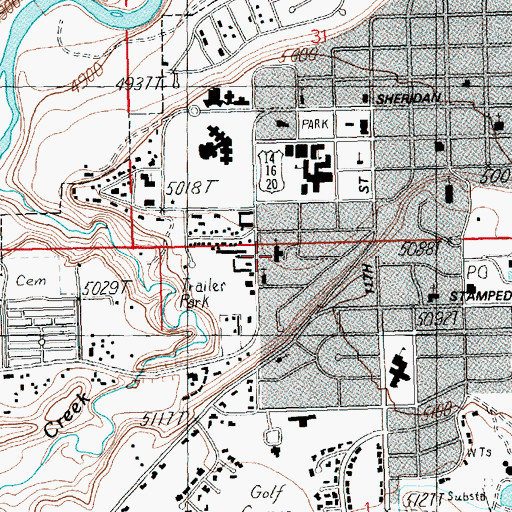 Topographic Map of Christ Episcopal Church Memorial Garden Cemetery, WY