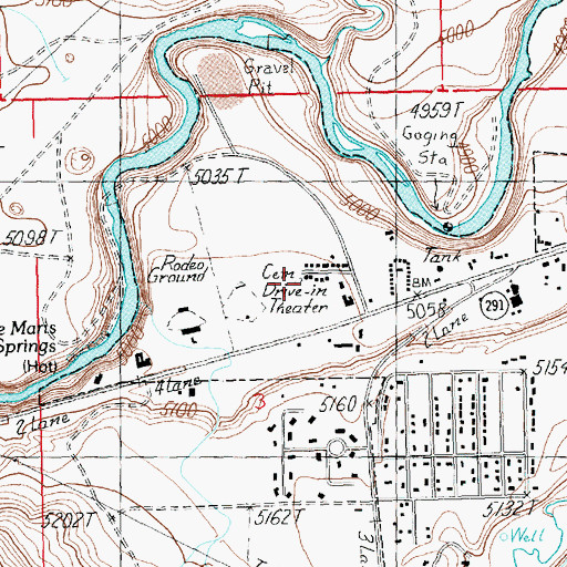 Topographic Map of Old Trail Town Cemetery, WY