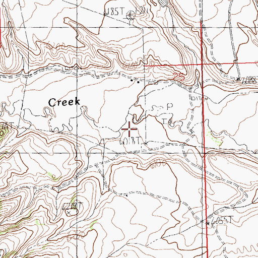 Topographic Map of Wilson Cemetery - Meeteetse Creek Cemetery, WY