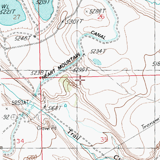 Topographic Map of Trail Creek Ranch Cemetery, WY