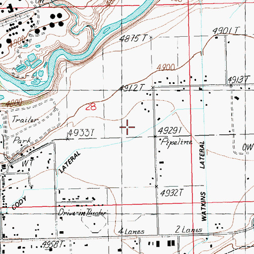 Topographic Map of Riverside - Graham Cemetery, WY