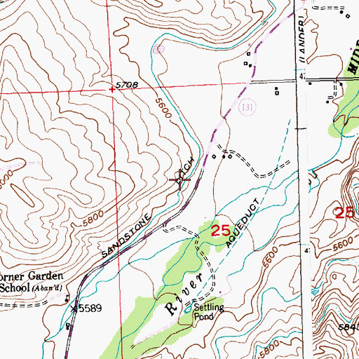 Topographic Map of Borner Garden Cemetery, WY