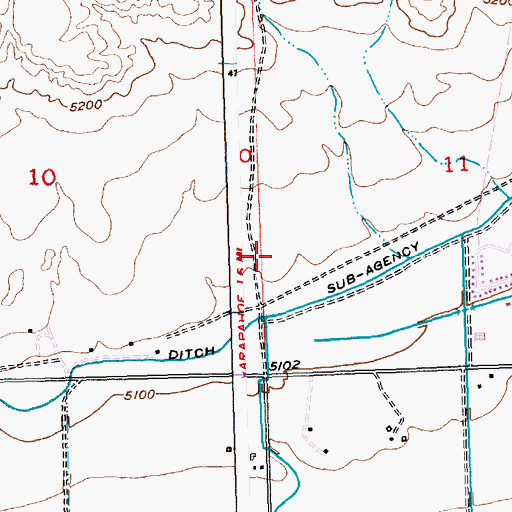 Topographic Map of Fort Washakie Post Cemetery, WY
