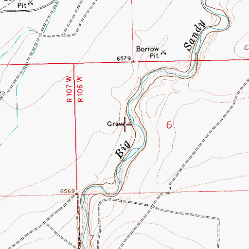 Topographic Map of Charles Hatch Gravesite, WY