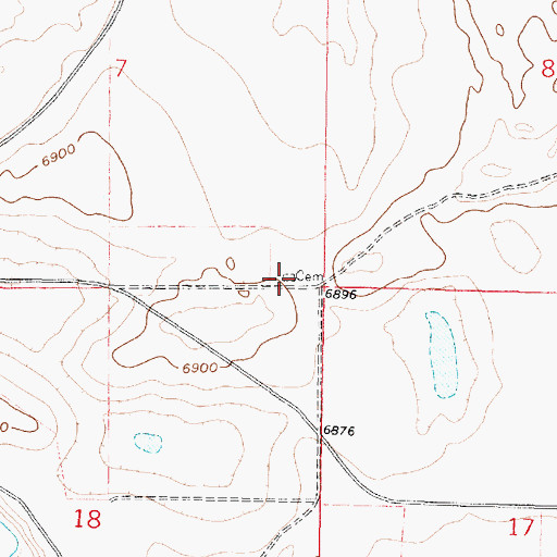 Topographic Map of Cadwell Cemetery, WY