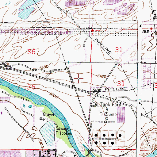 Topographic Map of Oregon Trail State Veterans Cemetery, WY