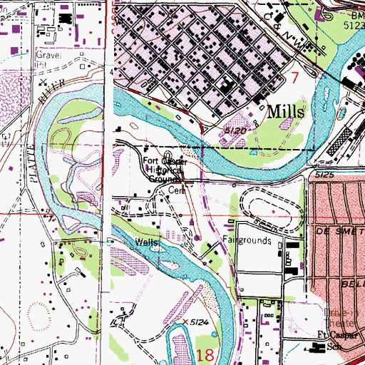 Topographic Map of Old Pioneer Cemetery, WY