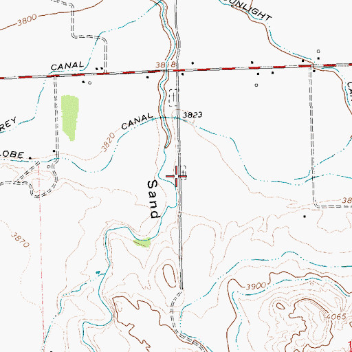 Topographic Map of Lutheran Cemetery, WY