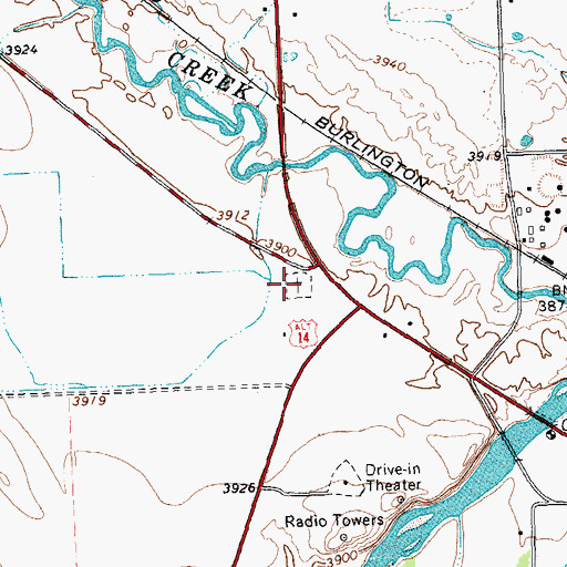 Topographic Map of Mexican Cemetery, WY
