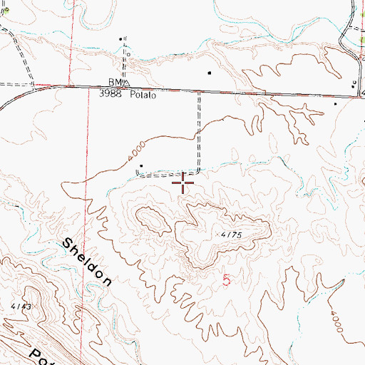 Topographic Map of Odessa Cemetery, WY