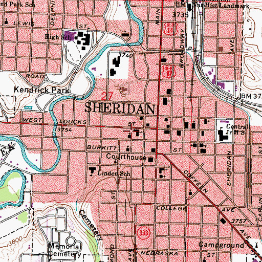 Topographic Map of Saint Peters Episcopal Church Columbarium, WY
