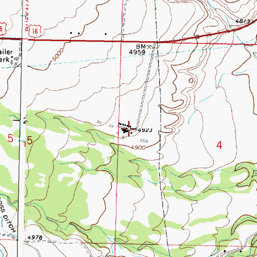 Topographic Map of Fort McKinney Post Cemetery, WY