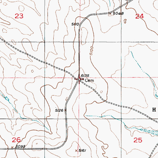 Topographic Map of Savageton Cemetery, WY