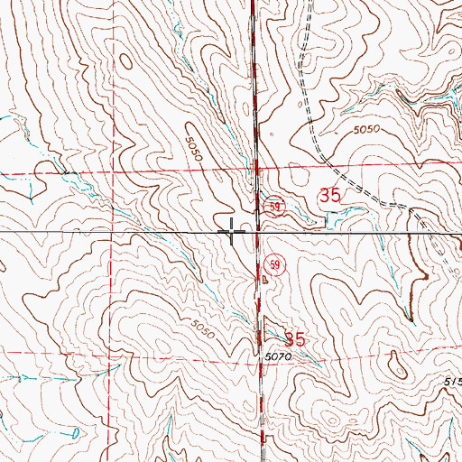 Topographic Map of Wright Cemetery, WY