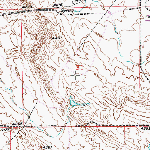 Topographic Map of Old Ridge Cemetery, WY