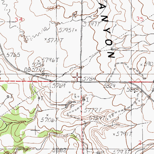 Topographic Map of Saint Albert's Catholic Cemetery, WY