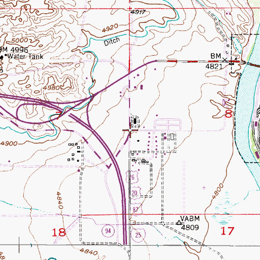 Topographic Map of Camp Douglas POWs Cemetery, WY