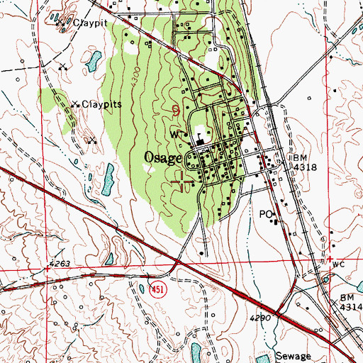 Topographic Map of Garhart Cemetery, WY