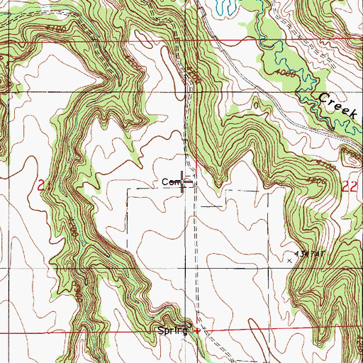 Topographic Map of Tower Divide Cemetery, WY