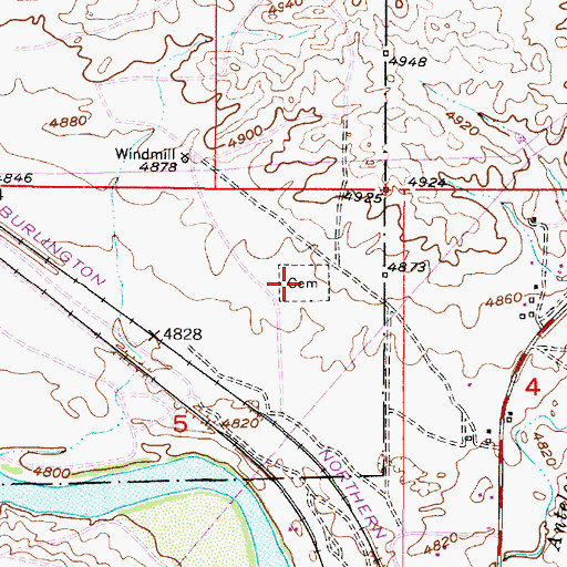 Topographic Map of Pioneer Cemetery, WY