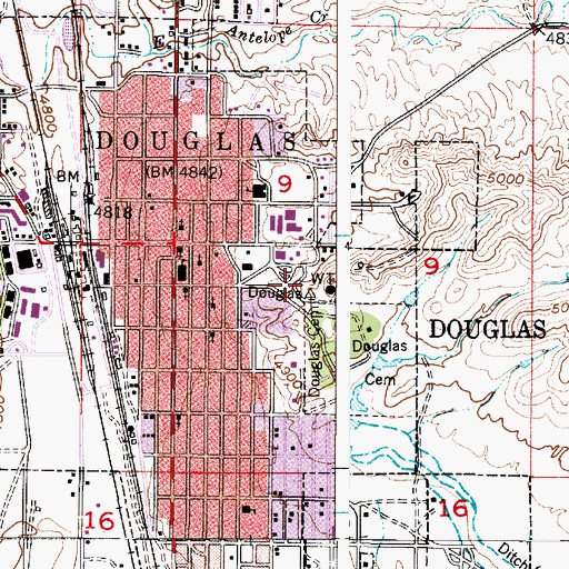 Topographic Map of Washington Park, WY