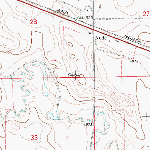 Topographic Map of Node Cemetery, WY
