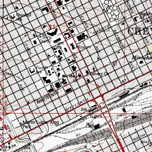Topographic Map of Saint Mark's Episcopal Church Columbarium, WY