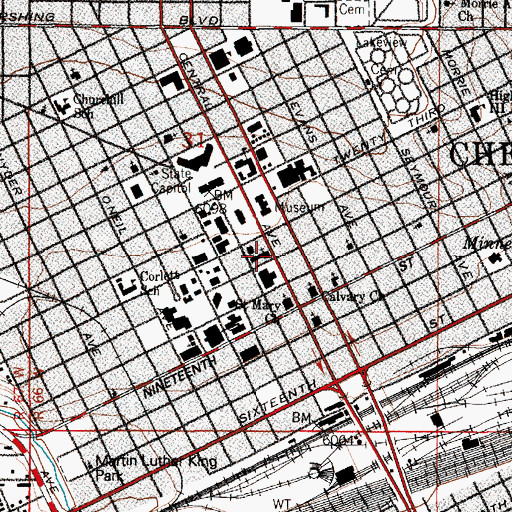 Topographic Map of Saint Mary's Catholic Church Columbarium, WY