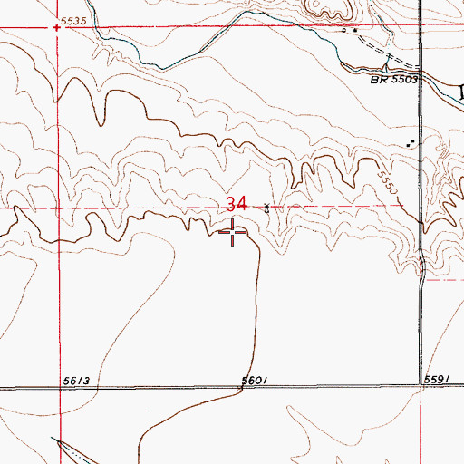 Topographic Map of Lone Burial Dorothy Lavalleur, WY