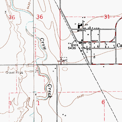 Topographic Map of Carpenter Cemetery, WY