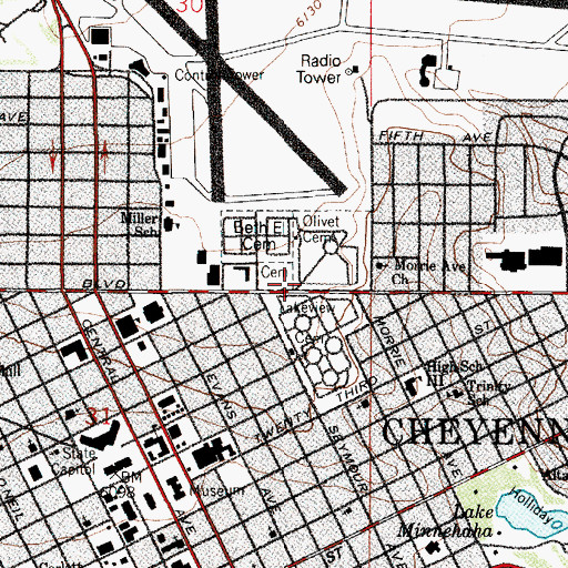 Topographic Map of Serenity Gardens, WY
