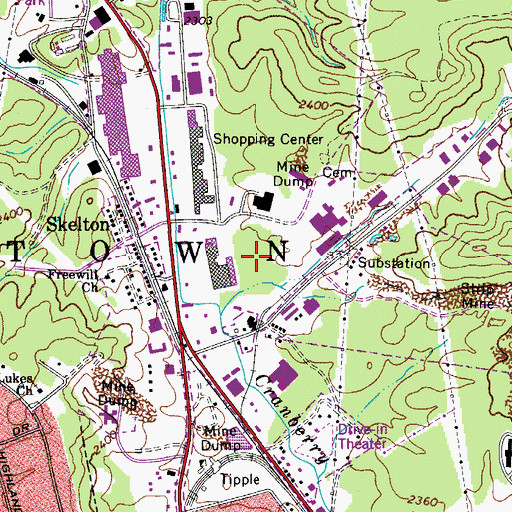 Topographic Map of Beckley Post Office, WV