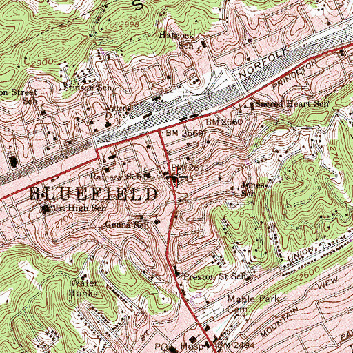 Topographic Map of Federal Post Office, WV