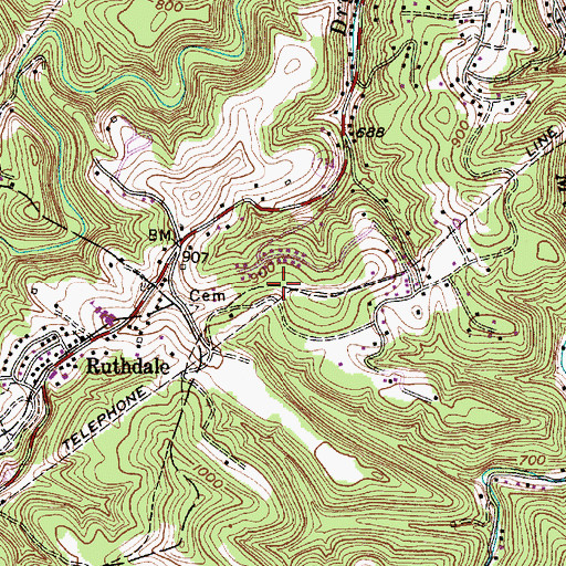 Topographic Map of Southridge Centre Post Office, WV