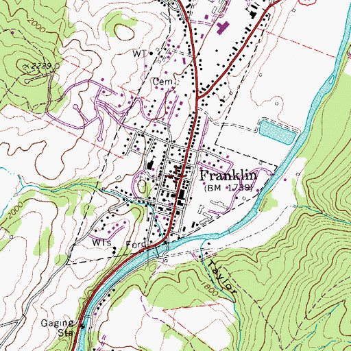 Topographic Map of Franklin Post Office, WV