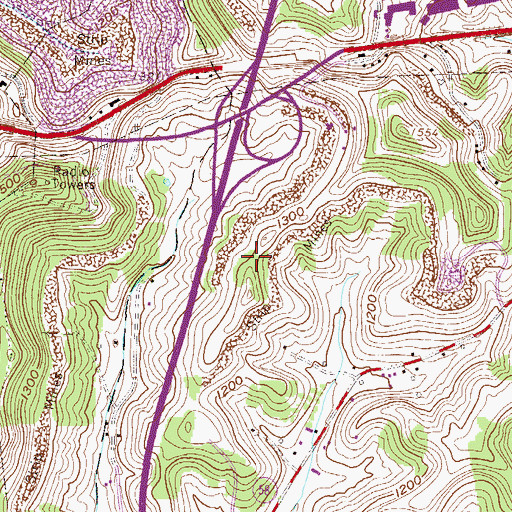 Topographic Map of Clarksburg Post Office, WV