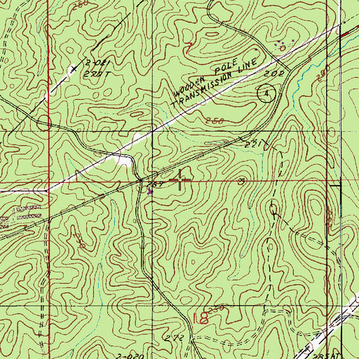 Topographic Map of Caney Lake Memorial Gardens, LA