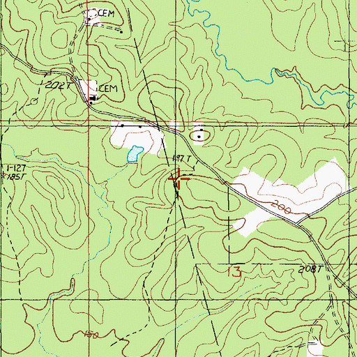 Topographic Map of Fowler Cemetery, LA