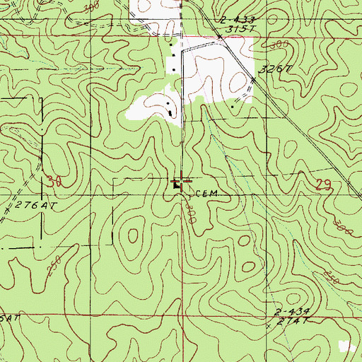 Topographic Map of New Prosperity Baptist Church Cemetery, LA