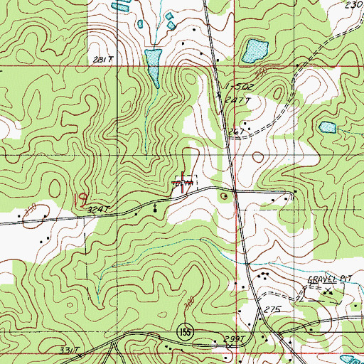 Topographic Map of Old Saline Cemetery, LA