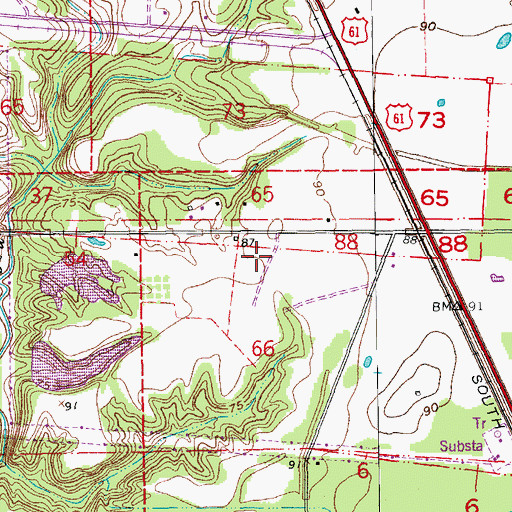 Topographic Map of Louisiana National Cemetery, LA