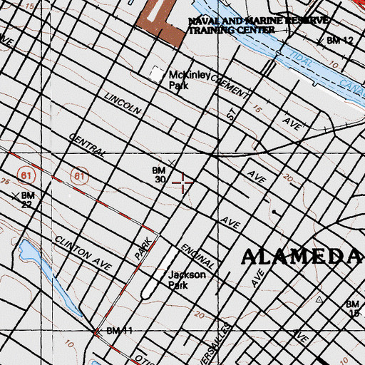 Topographic Map of Alameda, CA
