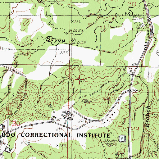 Topographic Map of Northwest Louisiana Veterans Cemetery, LA