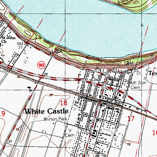 Topographic Map of Vaughn Family Tomb, LA