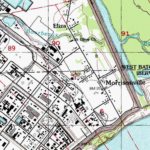 Topographic Map of Nazarene Church Cemetery, LA