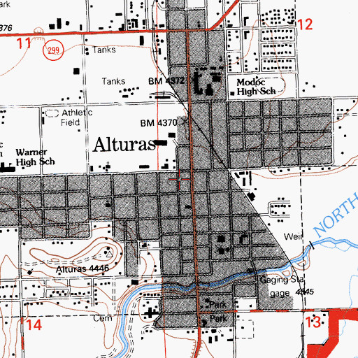 Topographic Map of Alturas, CA
