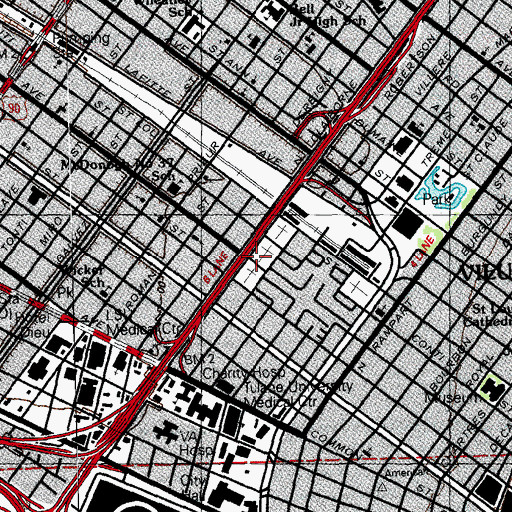 Topographic Map of Saint Louis Cemetery Number 2, LA