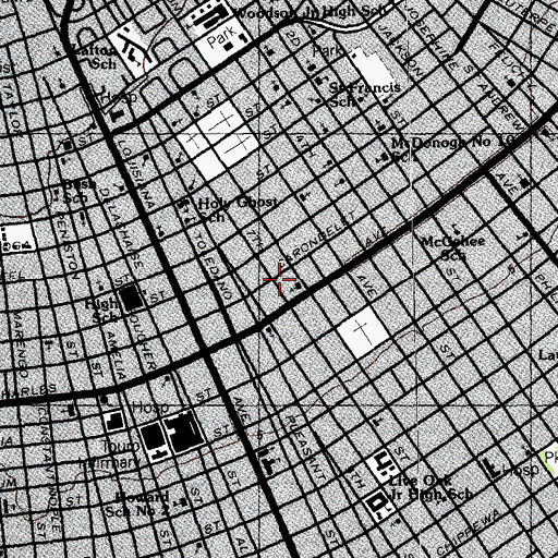 Topographic Map of Christ Church Cathedral Columbarium Cemetery, LA