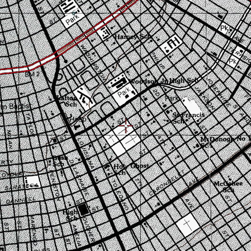 Topographic Map of Saint Joseph Cemetery Number 2, LA